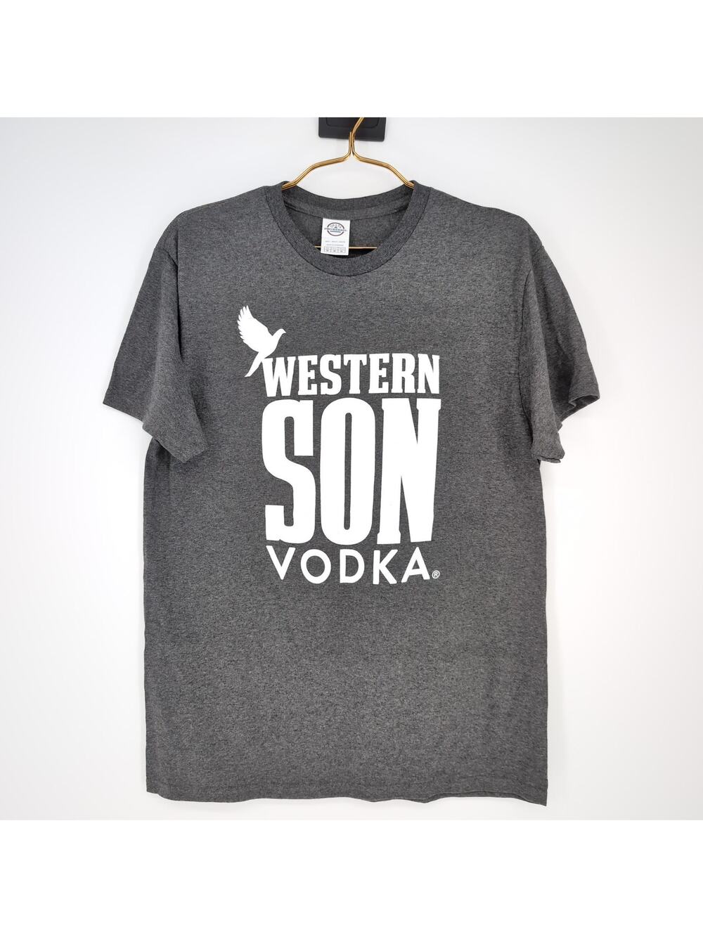 Western Son Vodka Logo Grey Gray Unisex Crewneck T-Shirt Tee Top - Size M - NWOT
